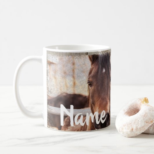 Personalisierte Pferdezucht Entwurf Kaffeemaschine Kaffeetasse (Mit Donut)