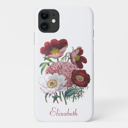 Personalisierte Pfingstrosen Case-Mate iPhone Hülle (Rückseite)