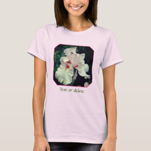Personalisierte Pfirsich-Bart-Iris-Blume T-Shirt (Vorderseite)