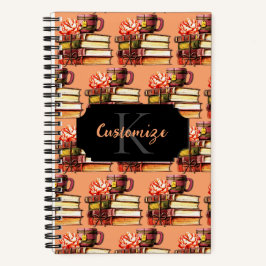 Personalisierte Pfirsichbücher und Tee Notizblock