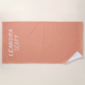 Personalisierte Pfirsichkoralle Strandtuch (Vorderseite)