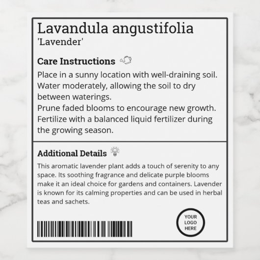 Personalisierte Pflanze Pflege benutzerdefinierbar Weinetikett (Einzelnes Label)