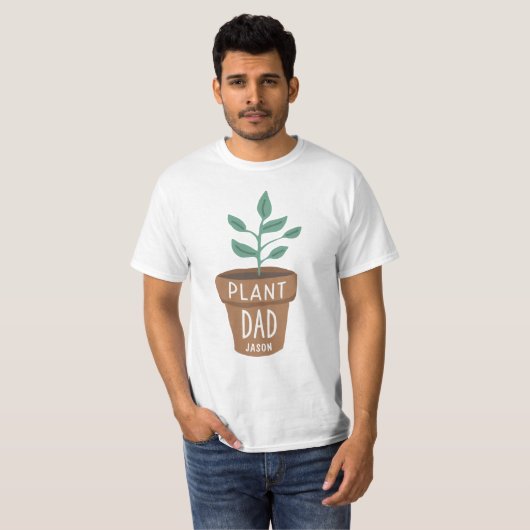 Personalisierte Pflanze Vater Gartenarbeit T-Shirt (Vorne ganz)