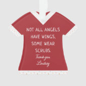 Personalisierte Pflege Scrub Top Weihnachtsschmuck Ornament (Vorderseite)