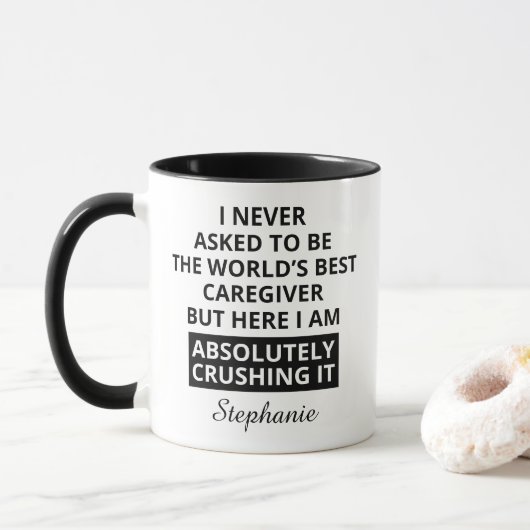 Personalisierte Pflegekraft Dankeschön Tasse (Mit Donut)