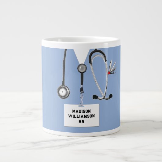 Personalisierte Pflegekraft Jumbo-Tasse (Vorderseite)