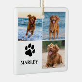 Personalisierte Pfoten-Hunde-Liebhaber-Fotocollage Keramikornament (Rechts)