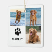 Personalisierte Pfoten-Hunde-Liebhaber-Fotocollage Keramikornament (Links)