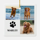Personalisierte Pfoten-Hunde-Liebhaber-Fotocollage Keramikornament (Rückseite)