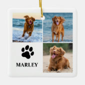Personalisierte Pfoten-Hunde-Liebhaber-Fotocollage Keramikornament (Vorderseite)