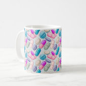 Personalisierte Pharmacy-Tasse Rosa Lila Grautable Kaffeetasse (Vorderseite Links)