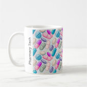 Personalisierte Pharmacy-Tasse Rosa Lila Grautable Kaffeetasse (Links)
