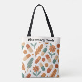 Personalisierte Pharmacy Tote Bag Boho Daisy Feath Tasche (Rückseite)
