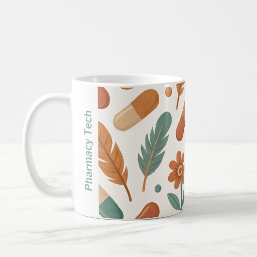 Personalisierte Pharmazie Tasse Boho Daisy Feather (Links)