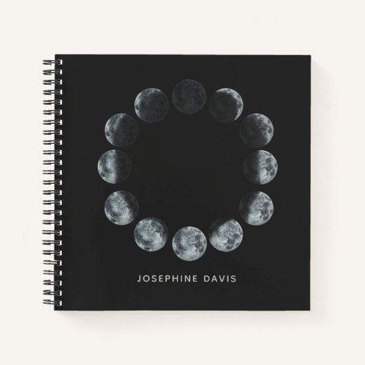 Personalisierte Phasen des Schwarzen Wasserfarbenm Notizblock (Vorderseite)