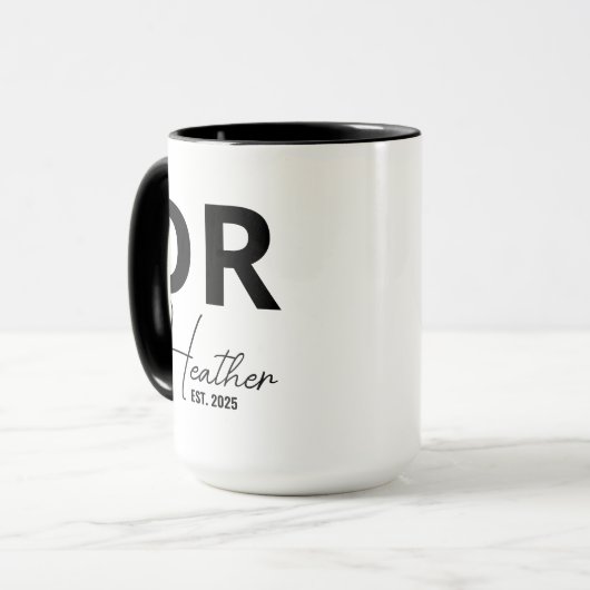 Personalisierte PhD-Tasse, benutzerdefinierte PhD- Tasse (Vorderseite Links)