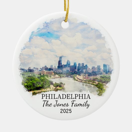 Personalisierte Philadelphia-Ornament, Pennsylvani Keramik Ornament (Vorne)