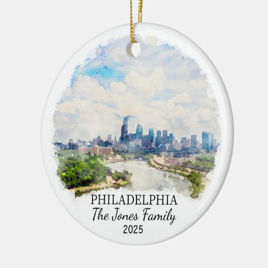 Personalisierte Philadelphia-Ornament, Pennsylvani Keramik Ornament (Links)