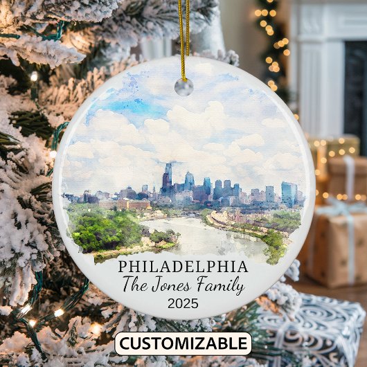 Personalisierte Philadelphia-Ornament, Pennsylvani Keramik Ornament