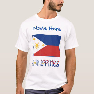 Personalisierte Philippinen-Flagge Heritage Herren T-Shirt