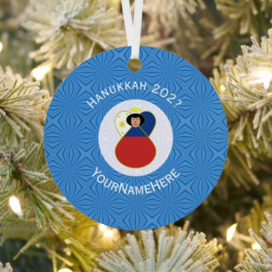 Personalisierte philippinische Engel-Hanukkah-Flag Ornament Aus Metall