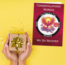 Personalisierte Phoenix Sobriety Meilenstein-Karte Karte
