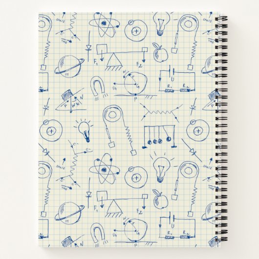 Personalisierte Physik Doodles Diagramme Graph Pap Notizblock (Rückseite)