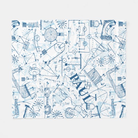 Personalisierte Physik-Geschenke für Physiker Fleecedecke (Vorderseite (Horizontal))