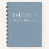 Personalisierte Physik Graph Paper Dusty Blue Notizblock (Vorderseite)