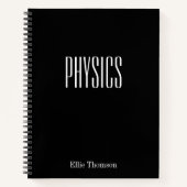 Personalisierte Physik Graph Paper einfach schwarz Notizblock (Vorderseite)