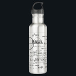 Personalisierte Physikgeschenke für Physiker Edelstahlflasche<br><div class="desc">Nicht sicher, was für den Physik-Fan in Ihrem Leben zu bekommen? Dies ist eine großartige Idee mit einem coolen Design von feinen Physik-Diagrammen und Formeln, die einen Platz für Ihre Personalisierung bieten. Fügen Sie Namen/Initialen/Monogramme hinzu oder löschen Sie sie, falls gewünscht, oder klicken Sie auf die Schaltfläche "Anpassen", um zum...</div>