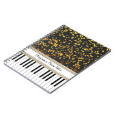 Personalisierte Piano Keys Gold Polka Dots Muster Notizblock (Linke Seite)