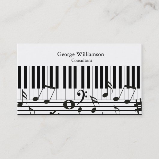 Personalisierte Piano-Tastenkarte Visitenkarte (Vorderseite)