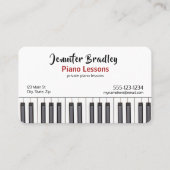 Personalisierte Piano-Teacher-Visitenkarten Visitenkarte (Vorderseite)