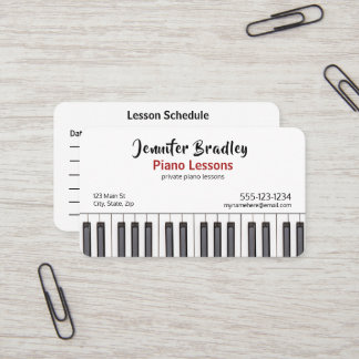 Personalisierte Piano-Teacher-Visitenkarten Visitenkarte