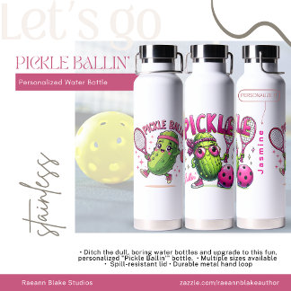 Personalisierte "Pickle Ballin'" Wasserflasche Trinkflasche