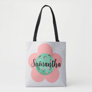 Personalisierte Pickleball-Blume einfach Gezeichne Tasche