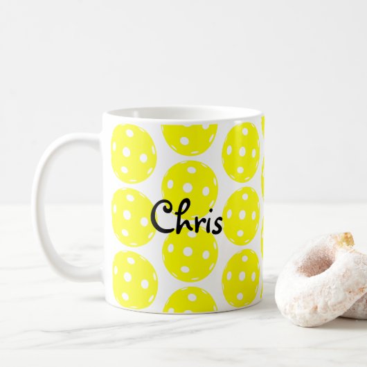 Personalisierte Pickleball Kaffee-Tasse Kaffeetasse (Mit Donut)