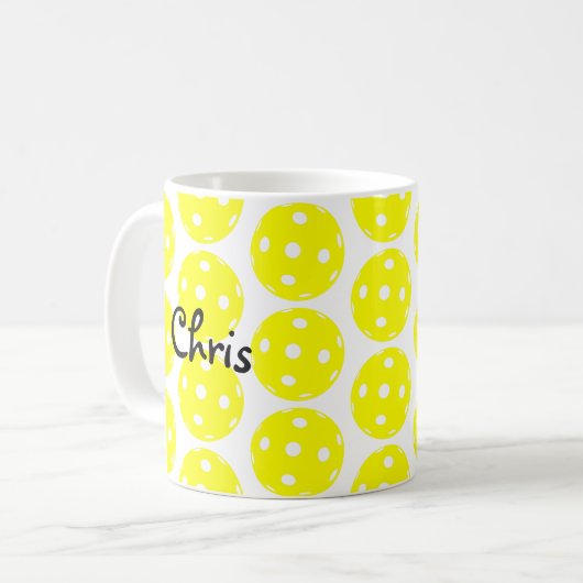 Personalisierte Pickleball Kaffee-Tasse Kaffeetasse (Vorderseite Links)