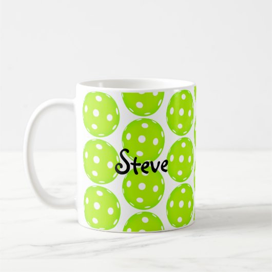 Personalisierte Pickleball Kaffee-Tasse Kaffeetasse (Links)