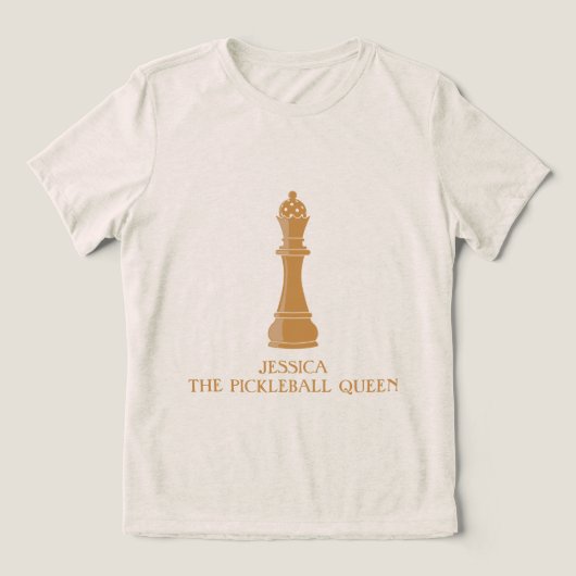 Personalisierte Pickleball-Königin Tri-Blend Shirt (Design Vorderseite)
