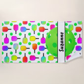 Personalisierte Pickleball Paddles Strandtuch (Vorderseite)