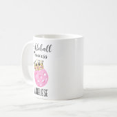 Personalisierte Pickleball Princess Pink Wasserfar Kaffeetasse (Vorderseite Links)