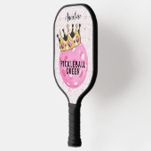Personalisierte "Pickleball Queen" mit Crown Desig Pickleball Schläger (Links)