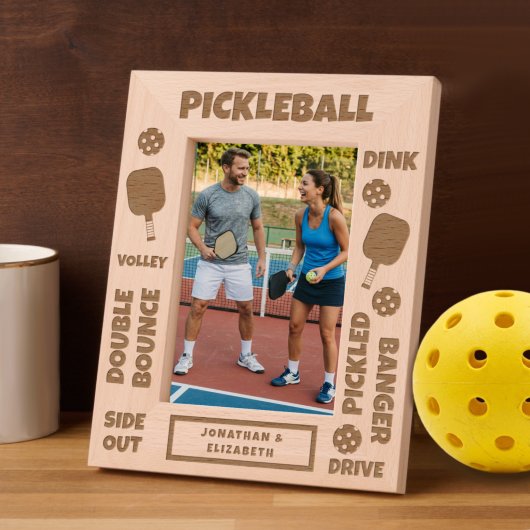 Personalisierte Pickleball-Spielerbegriffe Geätzte Rahmen