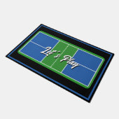Personalisierte Pickleball-Willkommensmatte Blau G Fußmatte (Schrägansicht)