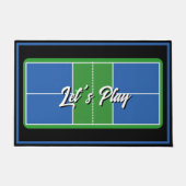 Personalisierte Pickleball-Willkommensmatte Blau G Fußmatte (Vorderseite)