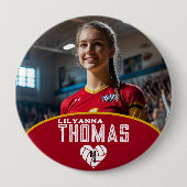 Personalisierte Picture Volleyball-Spielernummer Button (Vorderseite)