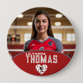 Personalisierte Picture Volleyball-Spielernummer Button (Vorderseite)
