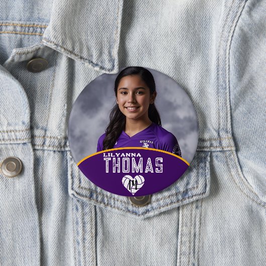Personalisierte Picture Volleyball-Spielernummer Button (Beispiel)
